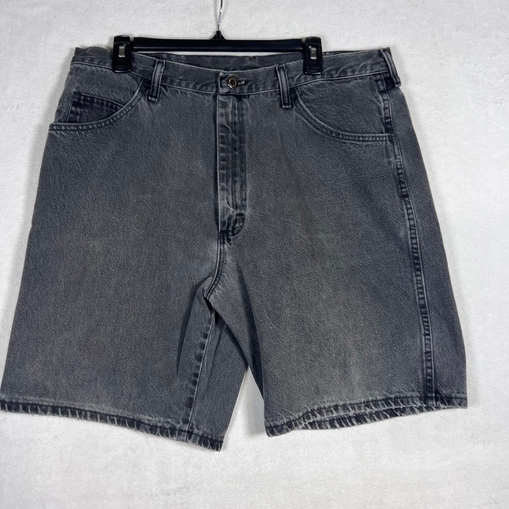 Wrangler Authentic Mens Black Denim Shorts Relaxed Fit Size 38‎ Cowboy Western